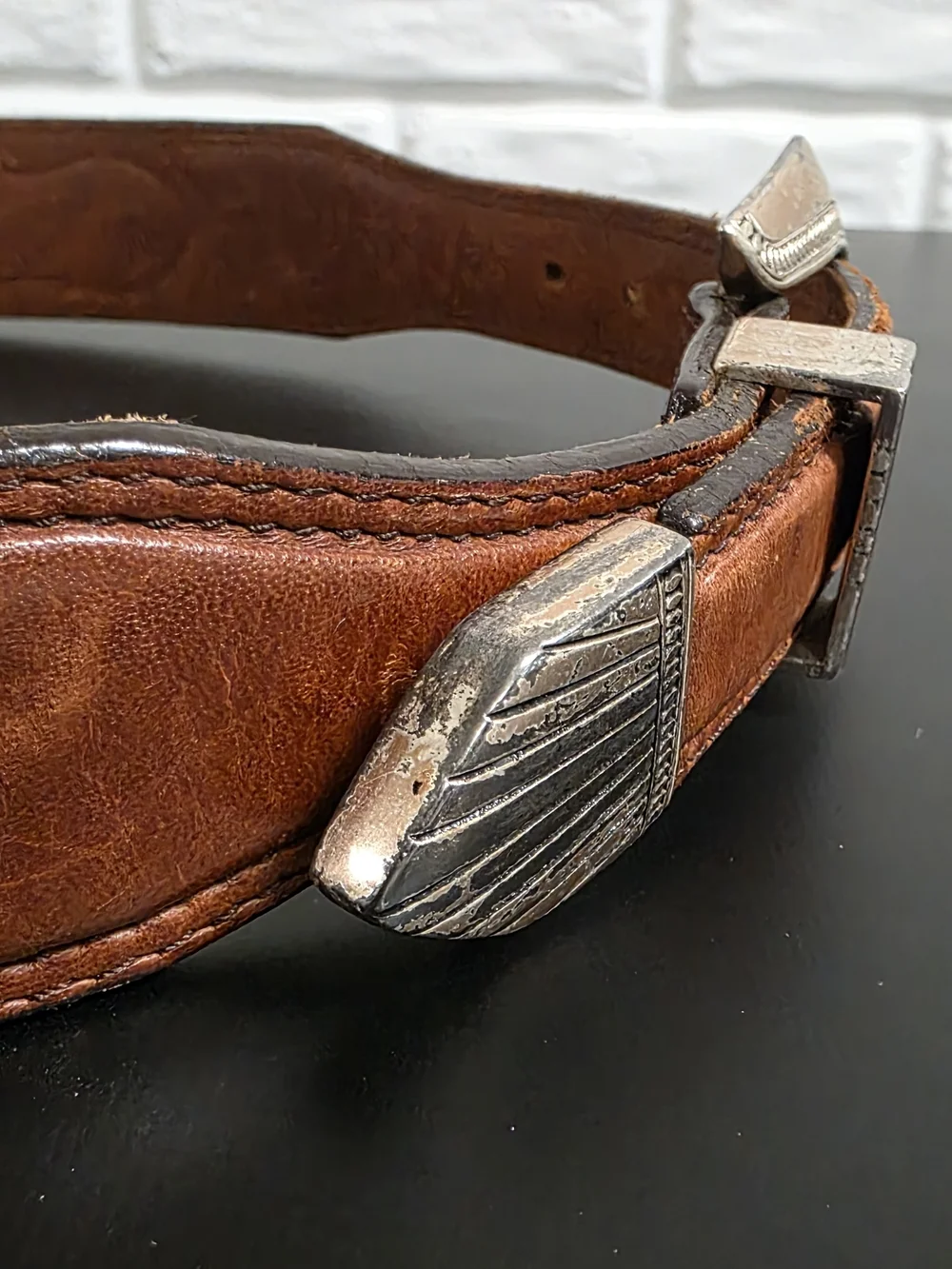 Vintage 1991 Leather Western Belt Size 30